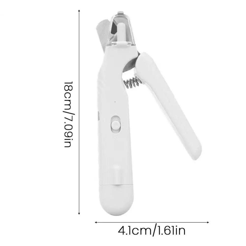 2-in-1 Pet Nail Trimmer Safety Lock Anti Splash Dog Nail Clipper Silent Operation Rechargeable Pet Claw Grooming Novice Use