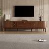 Modern TV Stand made of Solid Wood with Drawers, Classic Rounded Corners, Sturdy Wooden Legs, TV Stand with Storage Space for the Living Room.