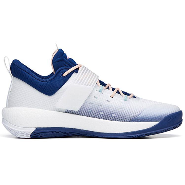 Anta Sweep 4 Zapatillas de Baloncesto de Caña Baja Duraderas Transpirables para Hombre Zapatillas Blanco Azul 112231608-2