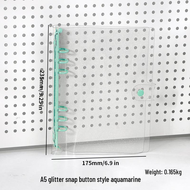 Glittery Transparent PVC 6-Ring A5/A6 Student Notebook & Journal