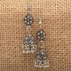 Women Vintage Carved Earrings Hollow Out Flower Bells Drop Earrings Long Dangle Earrings