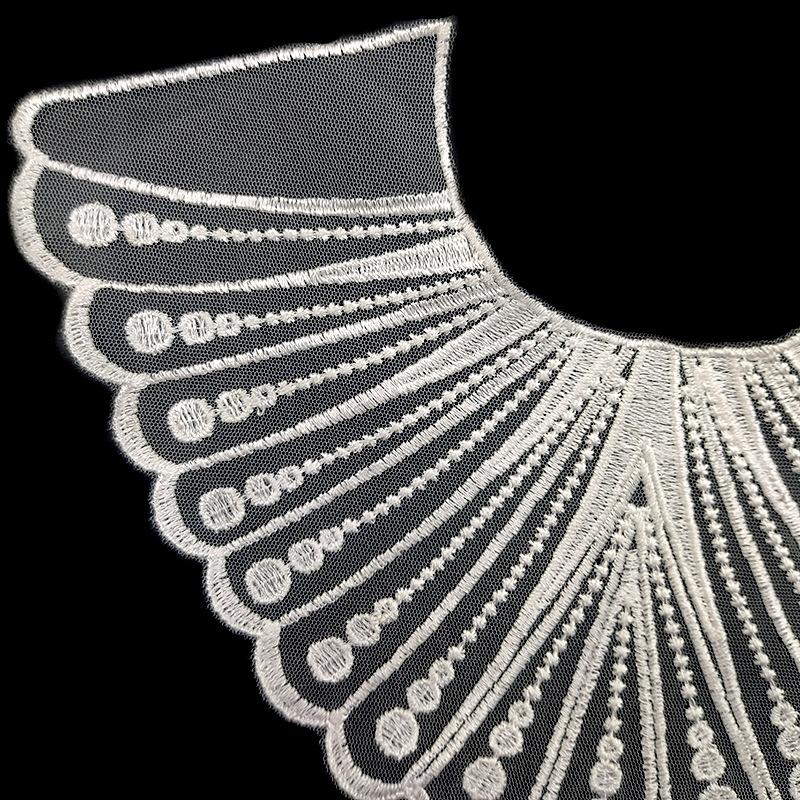 Transparent Mesh Bottom Embroidery Lace Collar Polyester Lace Accessories Front Chest Collar Embroidery Fake Collar Collar Cloth Patch