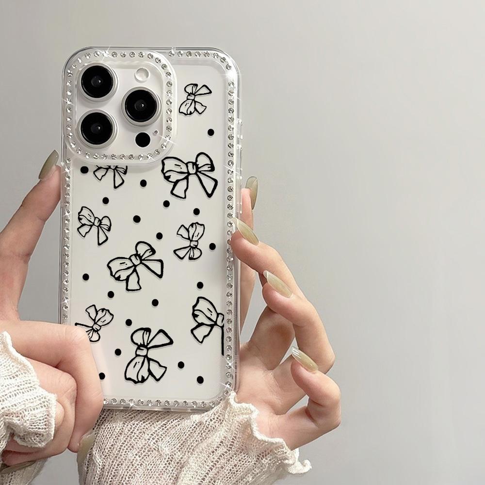 Bracelet Chain Phone Case For iPhone 17 16 15 13 14 for 17Air 17 12 14 16 Pro 17 14 16 Pro Max Sparking Diamond Cute Pattern Hard Cover With Lanyard
