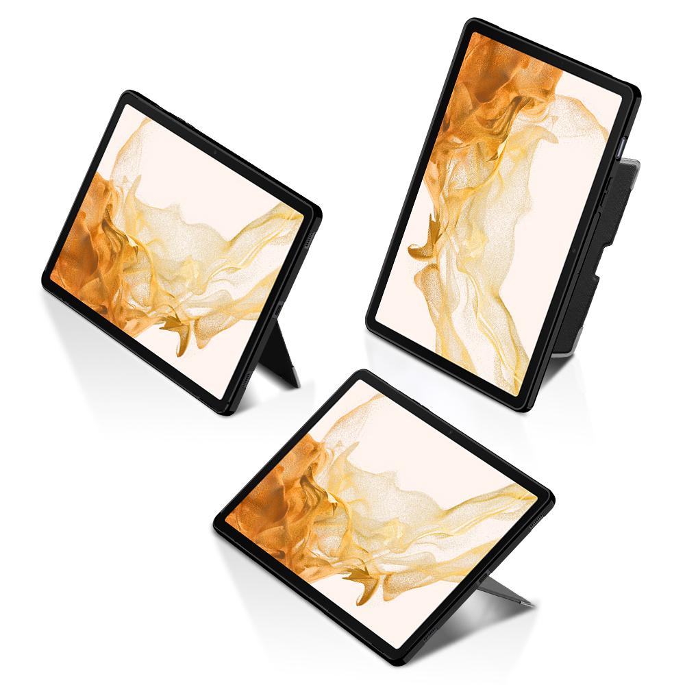 For Samsung Galaxy Tab S8 Case PU Leather Coated PC Tablet Cover with Back Kickstand