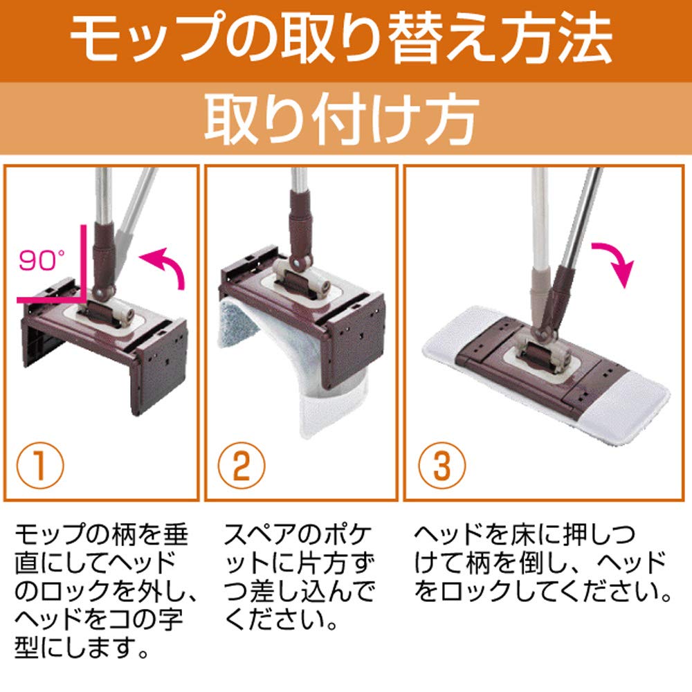Azuma Industrial Azuma Rotating Spare Tornado Square 34cm Wiping Dehydration and Mop, Type, Width, Single-Layer Cleaning, TSM-SQA57