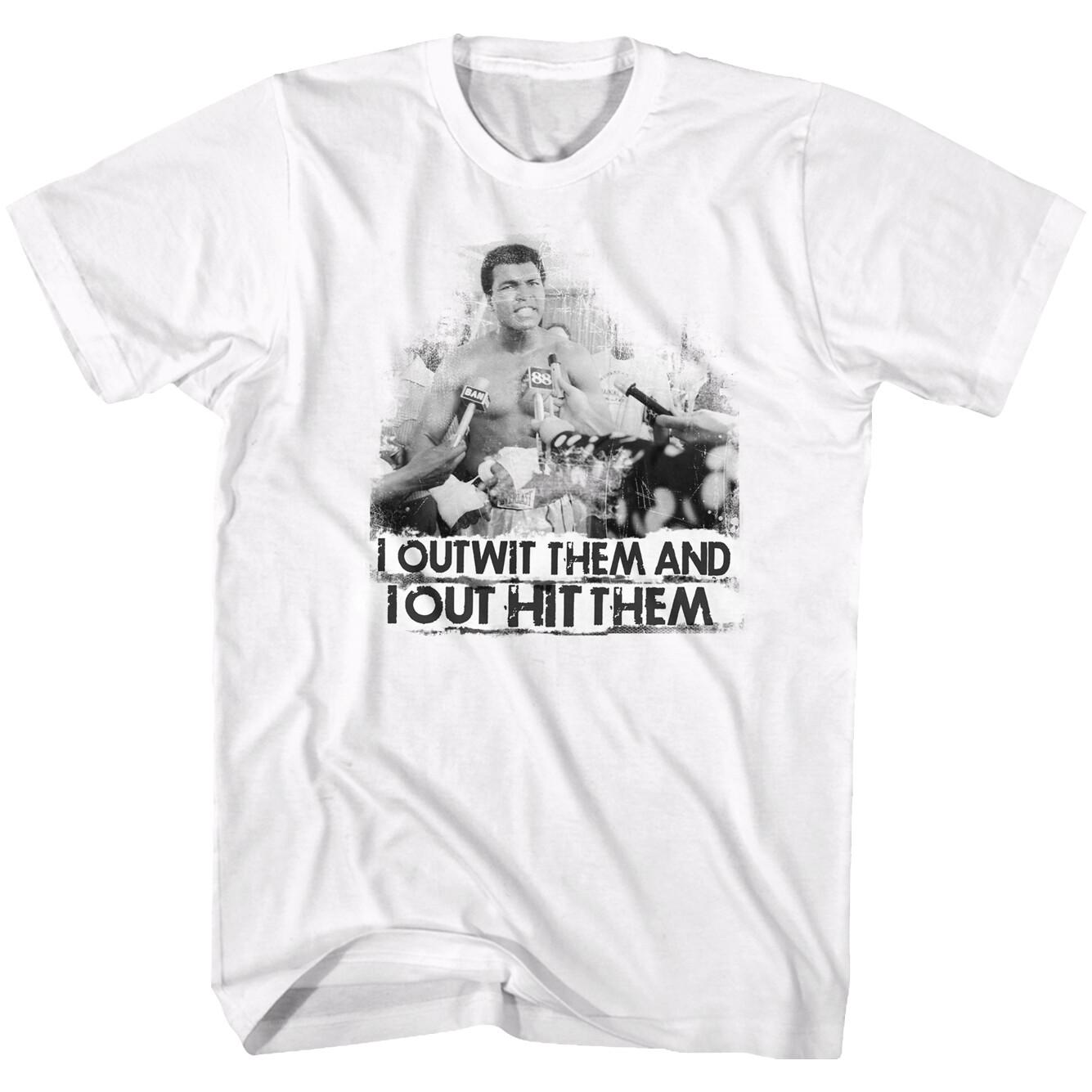 Muhammad Ali Talking To Press I Out Wit Them And I Out Hit Them Men T Shirt XXXL