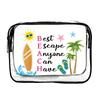 Trendy Large Capacity Makeup Bag Visible Beach Theme Storage Bag Lightweight Portable Travel Organizer for Women