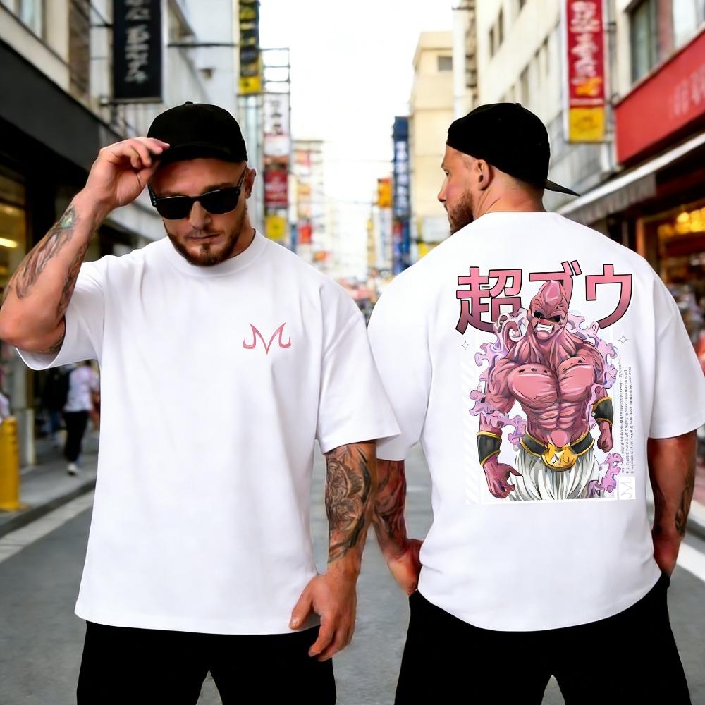 

White Plus Size Tshirt Dragon Ball Anime Printed Summer Men and Women Casual Parent Child Tops Harajuku Y2K Streetwear Fashion S