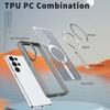For Samsung Galaxy S25 Ultra Magnetic Case Kickstand Grid Texture TPU PC Phone Back Cover