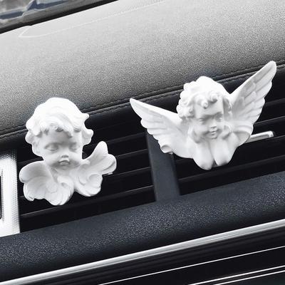 Car Aromatherapy Gypsum Perfume Angel Wings Car Air Outlet Fragrance Stone Elegant Long-lasting Car Interior Decoration Supplies Ornaments