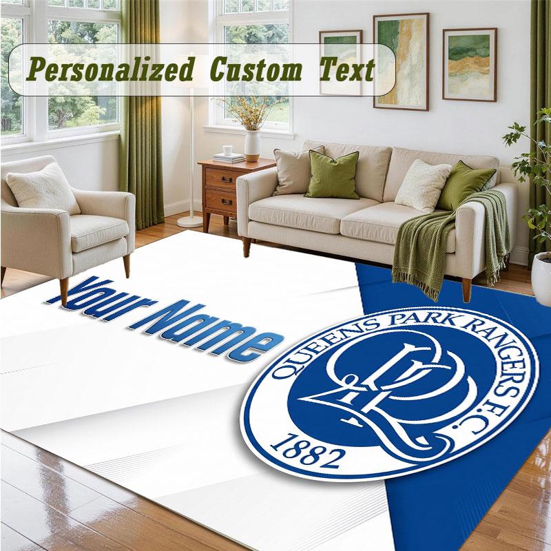 Crystal Velvet Square Rug Custom NameQueens Park Rangers Pattern Non Slip Home Floor Decor Rug