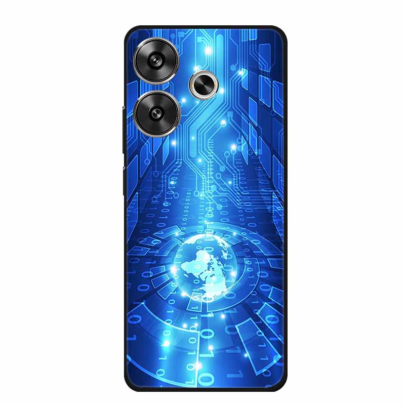 6.79" For Poco M6 4G Case POCOM6 Phone Cover Black Silicone Soft Back Cover Case For Xiaomi Poco M6 4G Case M 6 Protective Coque