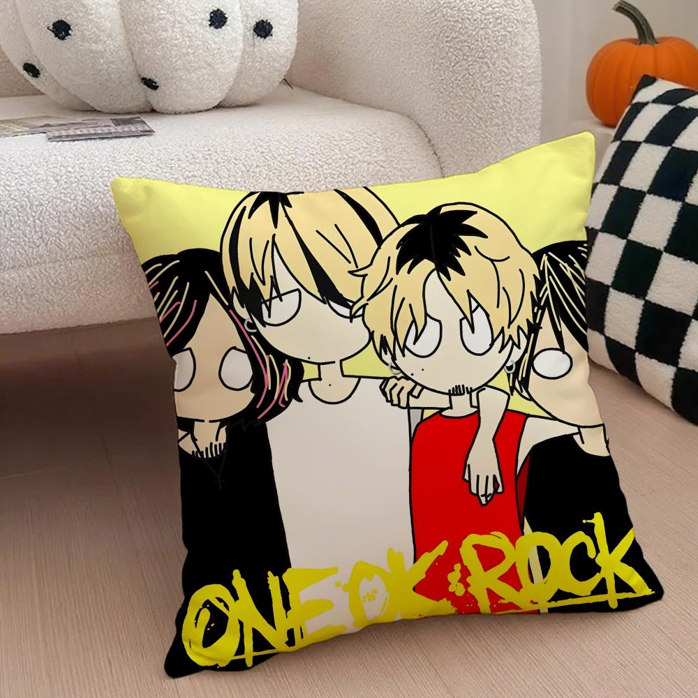 

Energetic Rock Japanese Band OONE OK ROCK Cushion Cover Throw Pillow Cover Hidden Button Durable Polyester Chair Cushion 30X30cm