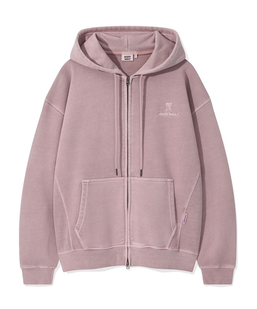 Wacky Willy Pigment Zip-Up Hoodie Pink