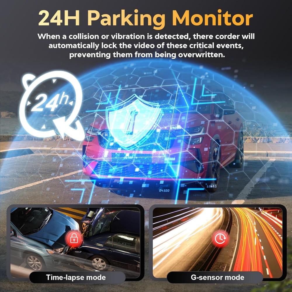 Dash Cam Front and Rear - 4K HD Dual Dash Camera for Cars, Built-in 5G WiFi GPS, 64GB Card, Dashcam with 3.2 IPS Screen, UHD Nig