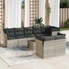 VidaXL Garden Lounge Set with Cushions 9 Pcs, Patio Sofas, Patio Furniture Set, Outdoor Furniture, Grey 3249761
