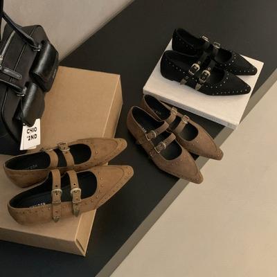 Retro Pointed Head Shallow Mouth Inner Height Increase Single Shoes Women's 2025 New Design French Late Evening Wind Mary Jane Shoes