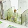Three-Compartment Documents Stand Non-Slip Book Holder Practical Transparent Bookends  Home