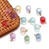 30Pcs Gradient Color Lampwork Beads Charms 8mm Round Glass Beads Pendant for DIY Necklace Earrings Jewelry Making Accessories