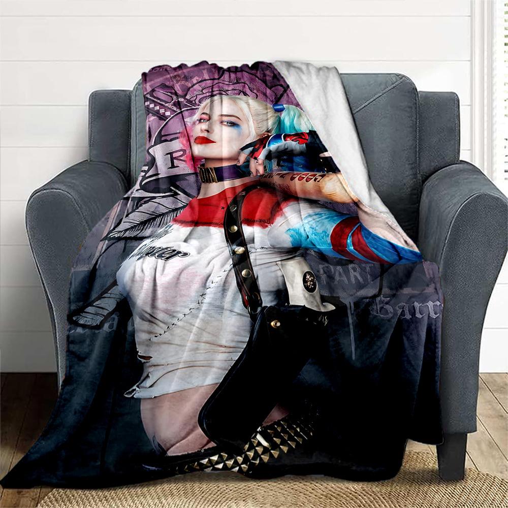 1pc Harley Quinn All-Season Comfort, Outdoor Flannel Blanket - Soft, Warm & Cozy for Naps, Camping & Travel 092
