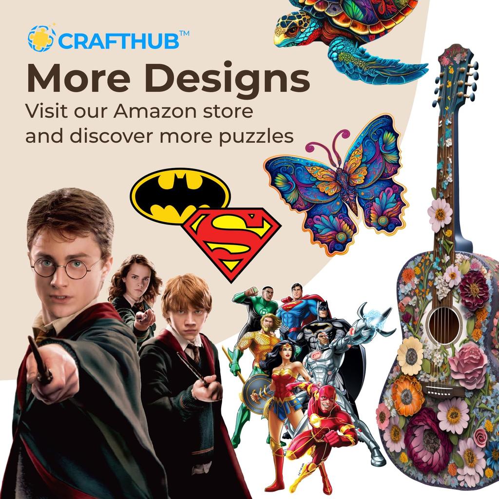 CRAFTHUB Batman Logo Wooden Jigsaw Puzzle - A Magical Puzzle for Adults and Kids.