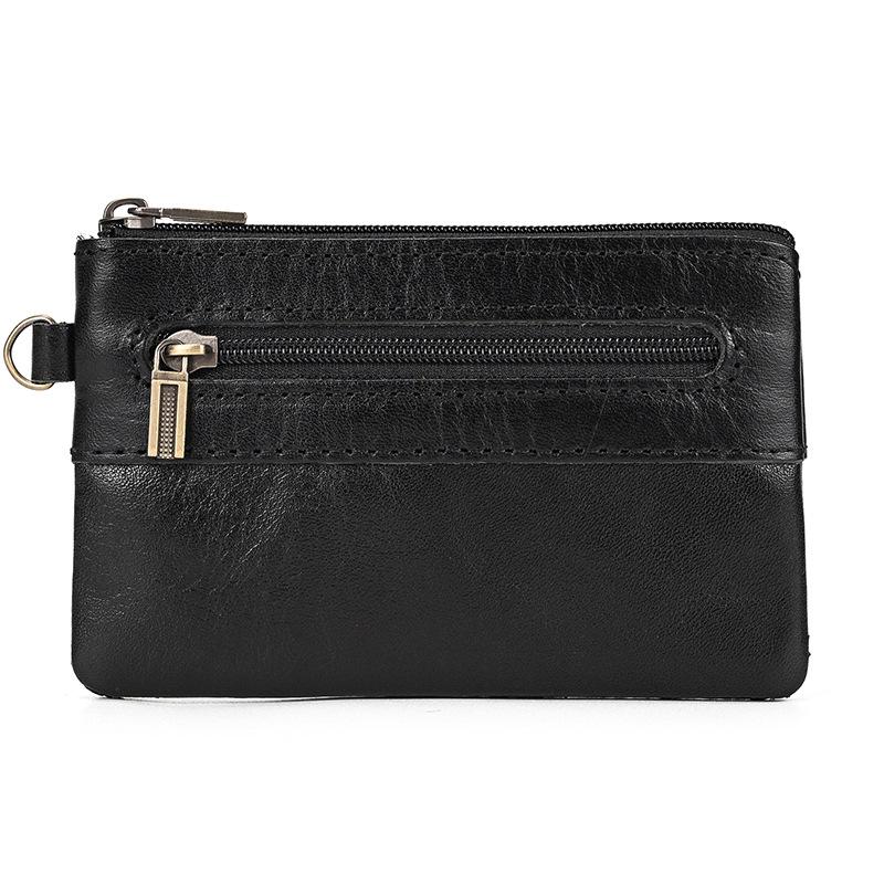High-End Leather Change Bag, Small Card Bag, Genuine Leather Men'S And Women'S Casual Small Wallet, First Layer Cowhide Broken Silver Bag.