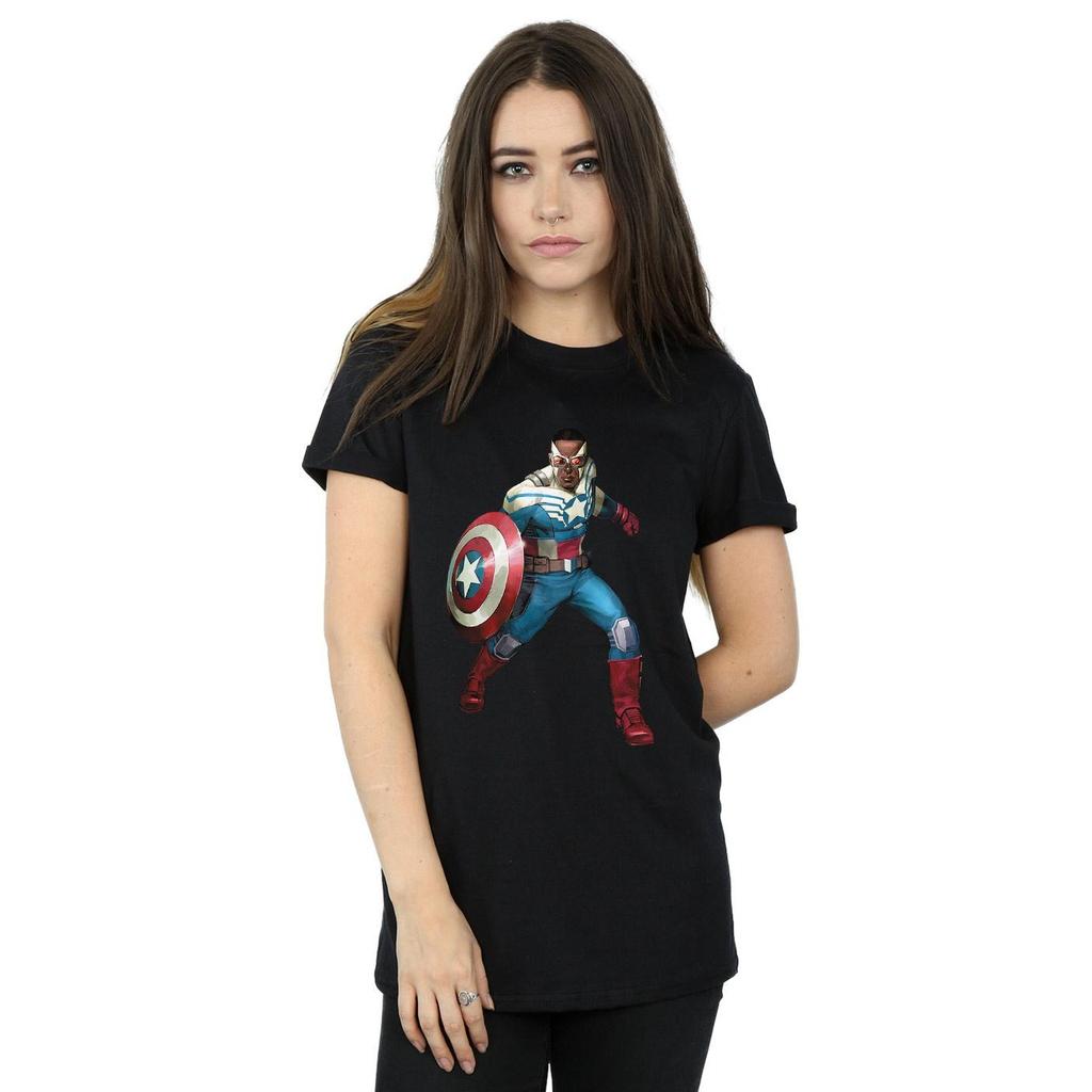 Marvel Womens/Ladies Falcon Is Captain America Cotton Boyfriend T-Shirt