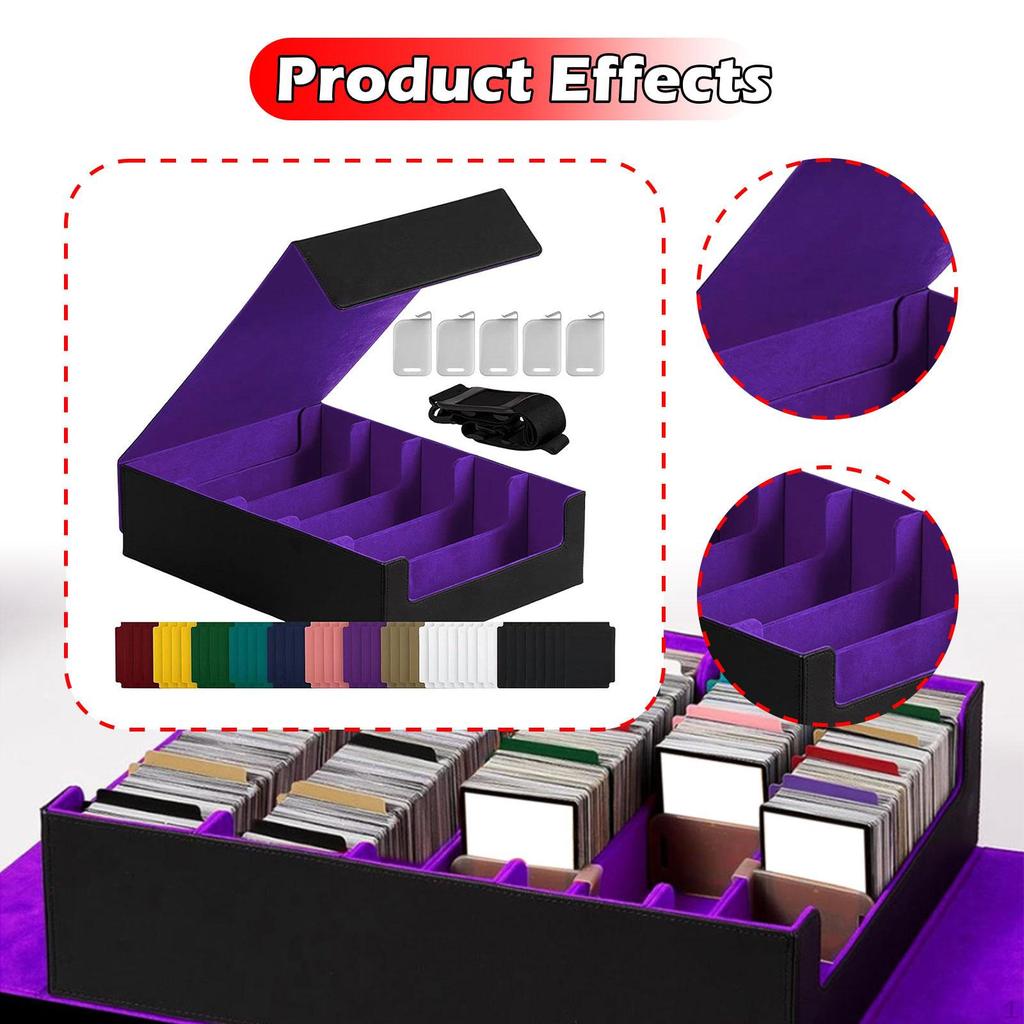 Card Deck Box Container 3800+ Capacity for Game Cards Large with 24 Dividers and 5