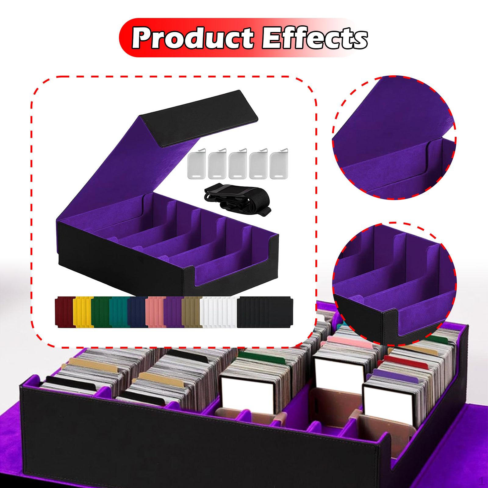 

Контейнер для колоды карт вместимостью более 3800 карт для игровых карт Большой с 24 разделителями и 5 фиолетовый