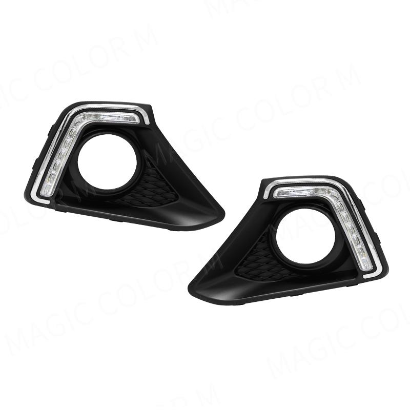 For Hyundai I10 GRAND 2014 2015 2016 DRL Daytime Running Lights Led Fog Lamp Bezel White Waterproof Accessories Bumper