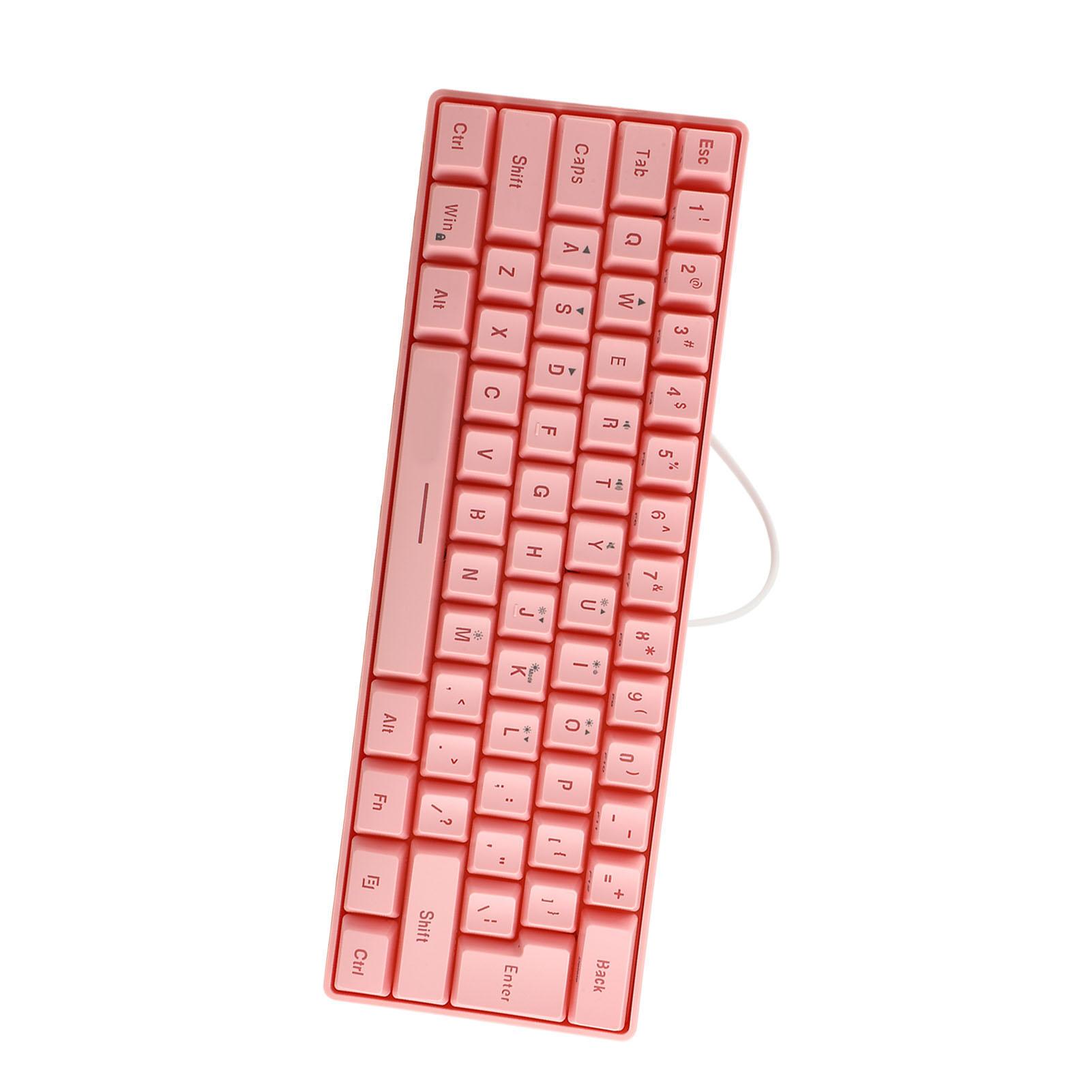 

Клавиатура V700 RGB с подсветкой, игровая, USB, 61 клавиша, проводная, механическая, с подсветкой, розового цвета