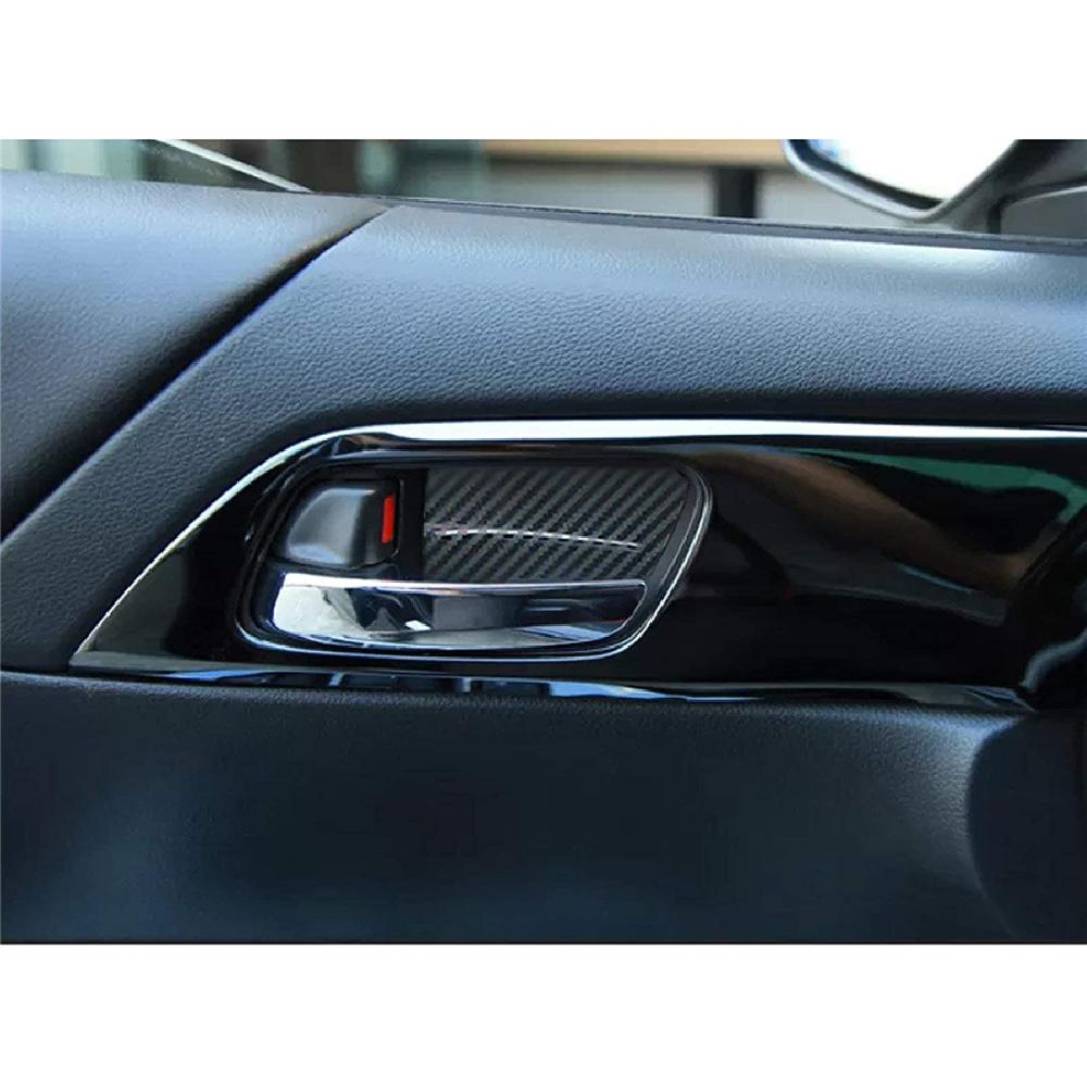 Carbon Fiber Style Inner Door Handle Bowl Cover Trims For Honda Accord 2013-2017