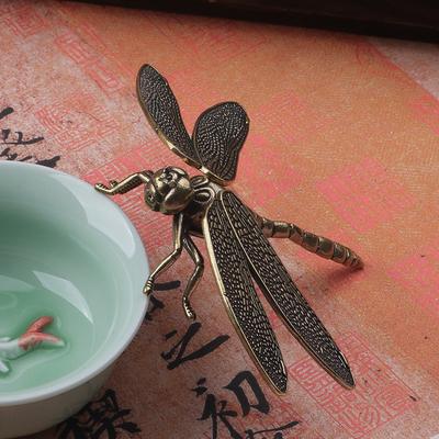 Mini Brass Dragonfly Cow Lion Turtle Octopus Casting Animal Figurine Retro Style Metal Sculpture Home Desktop Craft Decoration