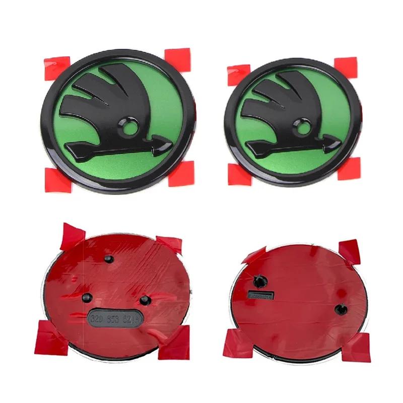 2 Adet 80mm 90mm Logo Skoda Fabia 1 2 Octavia a7 RS Superb Rapid Yeti Karoq Vision Araba Ön Arka Bagaj Kapağı Çıkartması