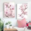 Cherry Blossoms Pink Flower Quotes Minimalist Wall  Print Canvas  Posters for Living Room Modern Home Decor