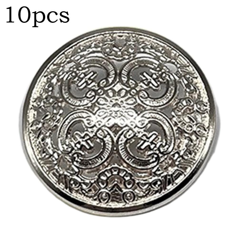 For Jacket Suits Buttons Hollow Carved Sewing Round Metal