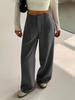 Fashion Women Loose Wide Leg Suit Pants High Waist Trousers Spring Autumn Casual Pants Ladies Elegant Solid Color Ladies Simple Long Trousers
