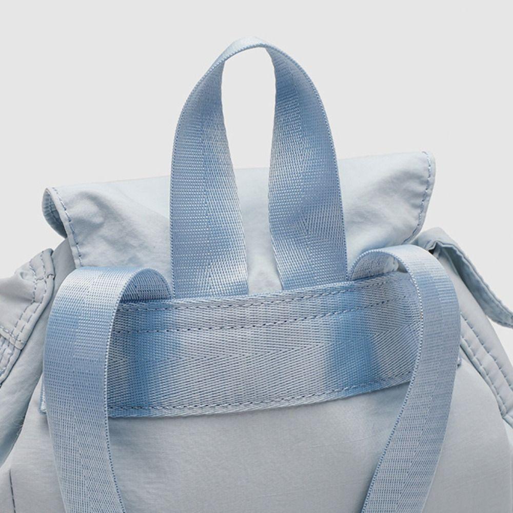 Large Capacity Muti Pocket Bag Button Drawstring Bag Fashion School Flap Backpack Street Wear