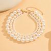 Stackable Multi-layer Pearl Necklace, Ins Exaggerated Minimal Beaded Choker Clavicle Chain