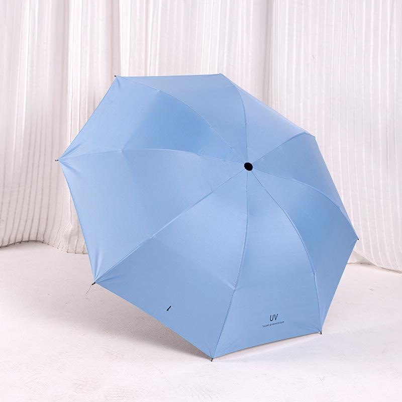 Extra Large 12-Rib Black Folding Umbrella - Heavy-Duty Three-Person Sun and Rain Protection with Custom Logo