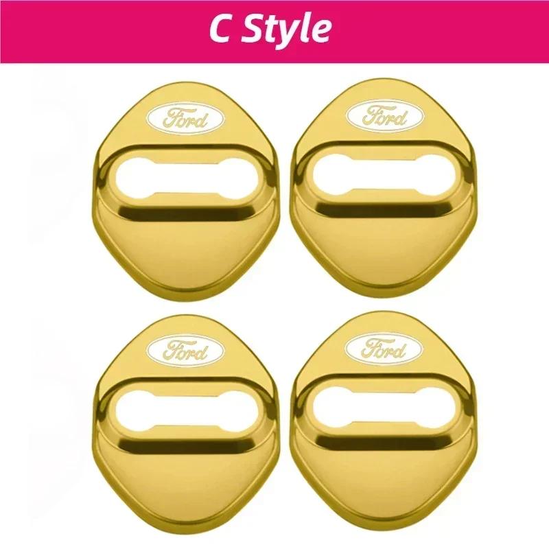 snpwz4 4Pcs Car Door Lock Logo Cover Decals for Ford Fiesta Focus Kuga Explorer Mondeo S-MAX Edge Taurus Territory Escort Escape
