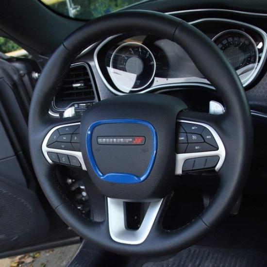 Für 15-21 Dodge Challenger Charger 14-21 Durango Lenkrad Zierabdeckung, Blau