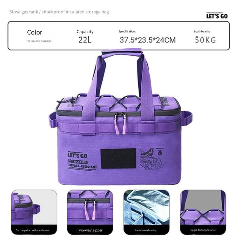 Large Capacity Outdoor Kitchenware Storage Bag, Foldable Tactical Camping Gear Bag, Wild Camping Stove Organizer Pouch