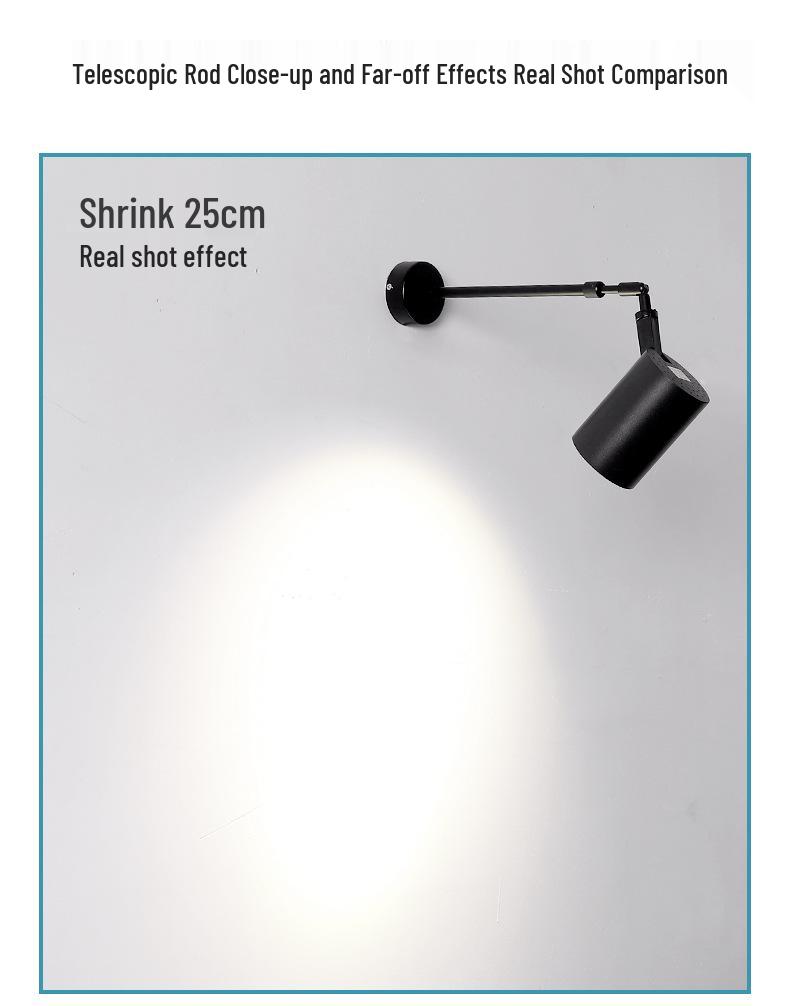 Adjustable Wall-Mounted LED Spotlight with Telescopic Arm for Exhibitions and Paintings