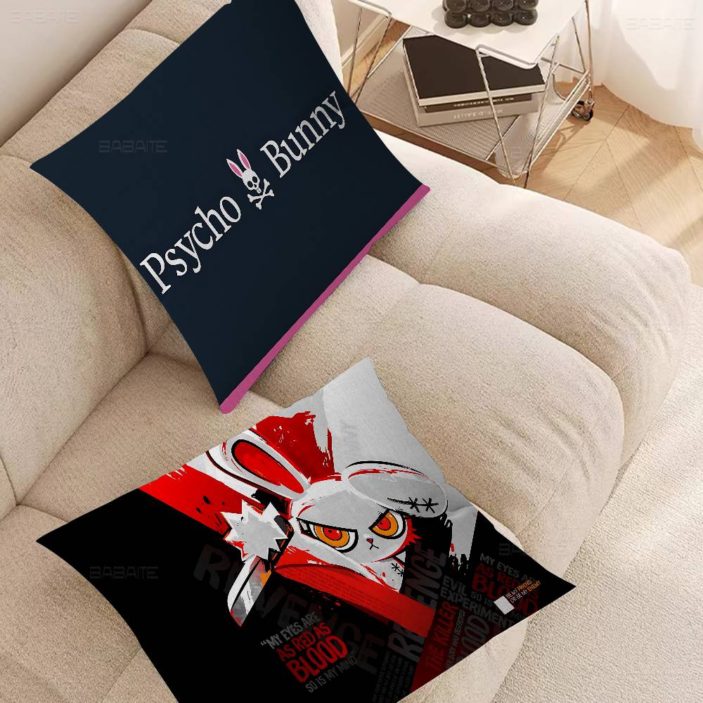 Luxury Fashion P-Psycho Bunny Pillowcase Toon Gift Cushion Cover Bedroom Home Sofa Chair Seat Decor Pillow Case