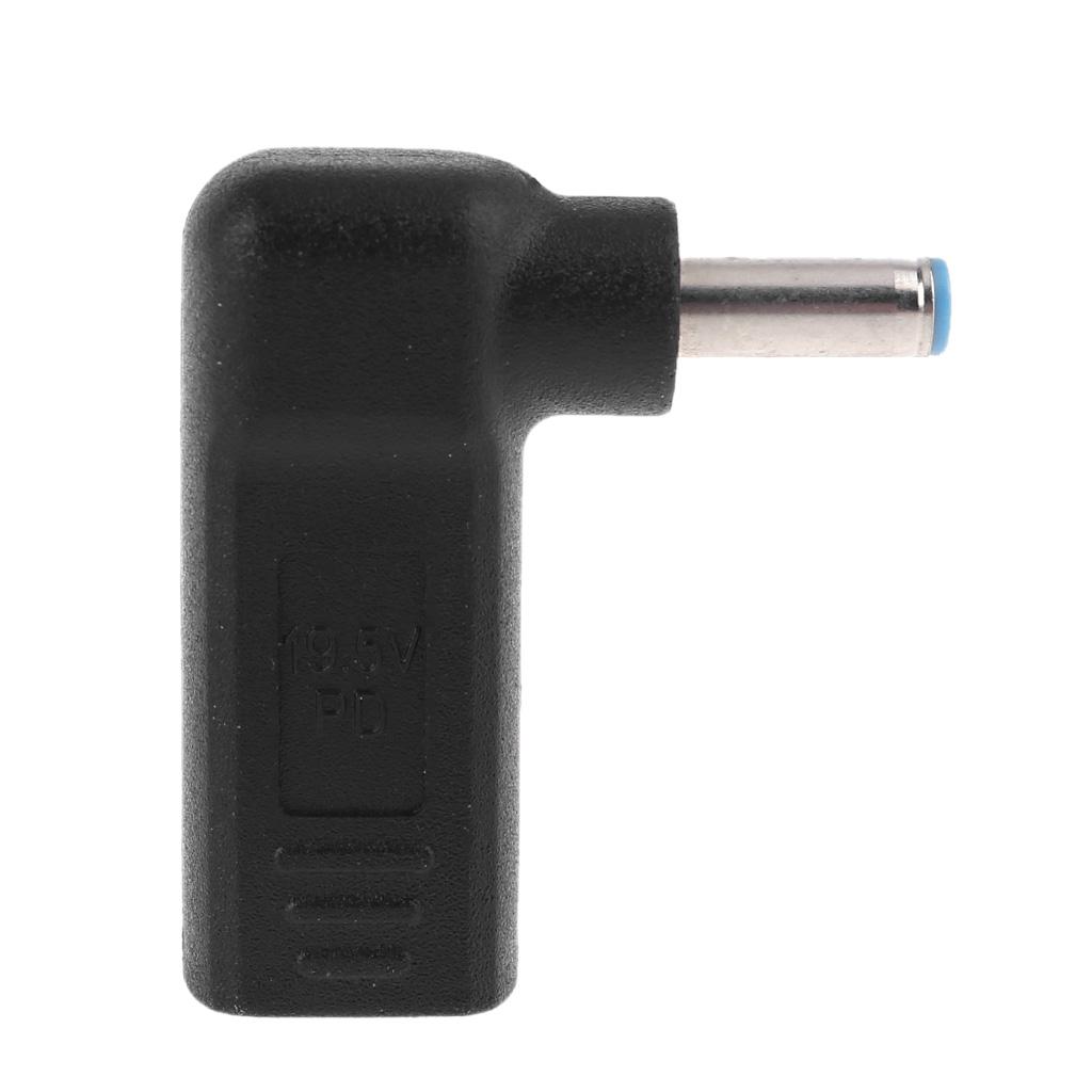 Type-C Female To 4.5x3.0mm Male Plug Adapter 90° Angle DC Power Converter Fit for HP for Envy Elitebook 820 G3 820 G