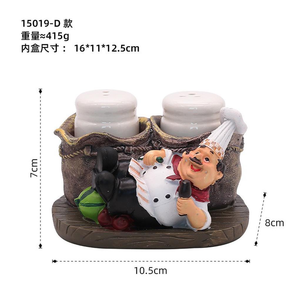 American Chef Functional Ornament Resin Restaurant Bar Coffee Shop Pepper Powder Bottle Shelf
