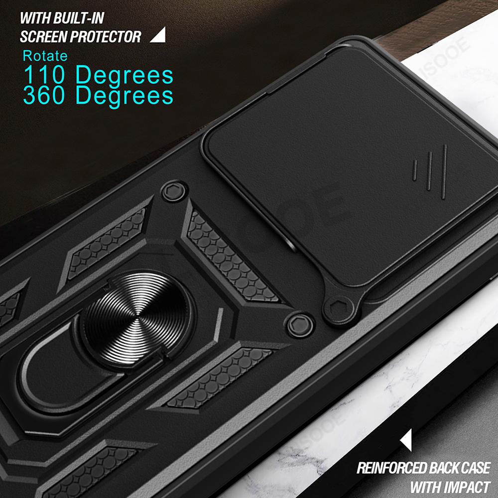 Slide Camera Funda for Infinix Note 40 4G Case Armor Ring Stand Protect Cover for infinix Note 40 Pro Plus 5G Pro+ Capa