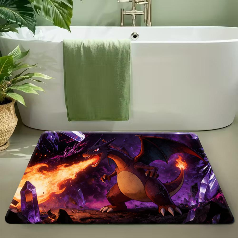 Pokemon Eevee Snow Forest Print Doormat Anti-slip Absorbent Floor Mat for Home Entrance Bedroom Living Room Decor 40cm x 60cm
