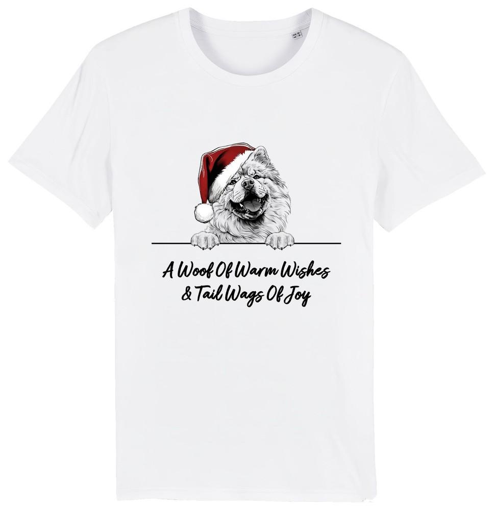 

CHOW CHOW Christmas Dog T-Shirt Adults Kids Woof Wishes Tail Wags Joy Xmas Dogs L